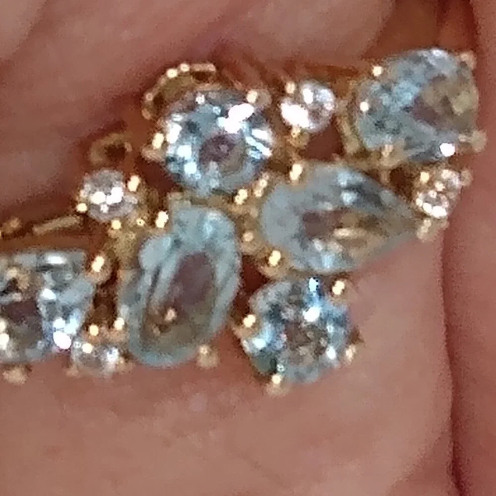 Solid 10k yellow gold ,blue topaz - Picture 6 of 6